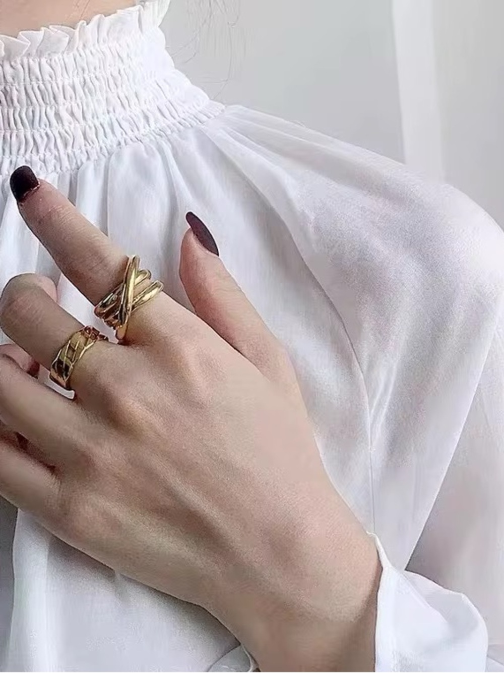 Crossover Triple Band Ring | Palmonas 18k Gold Plated Infinity Knot Ring